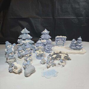 SNOW BUDDIES ENCORE GROUP WINTER SNOWMEN CHRISTMAS FIGURINES ORNAMENTS 1999